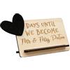 free-space Regalo di Fidanzamento per Coppia con Targa in Legno Personalizzata con Conto alla rovescia per Matrimonio, Lavagna con Incisione a Cuore (Wedding Countdown)