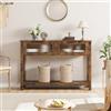 RBFGYIOP Consolle stretta con 2 cassetti in vetro e ripiani portaoggetti - Tavolo da ingresso/divano moderno - Ideale per soggiorno, corridoio, stile farmhouse - Struttura robusta - Colore retrò 25