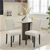 RBFGYIOP Sedie da pranzo imbottite moderne Parsons in tessuto con schienale alto, borchie decorative, gambe in legno e cuscino imbottito, ideali per sala da pranzo o soggiorno - Beige, set 2 pezzi