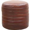 Marrakesch Pouf vintage in pelle Janeiro, rotondo