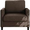 RBFGYIOP Poltrona Singolo Resistente 204 kg - Imbottitura Semi-compressa Poliuretano, Piedini Slim, Peluche Sfoderabile Lavabile, Montaggio Senza Attrezzi (Colore Beige)