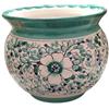 Handmade Porta Vaso Cachepot Fatto a mano in Ceramica Artigianale Italiana - Cm 15, Decorazione Tradizionale.