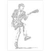 Drawinside Angus Young stampa con scarabocchi all'interno del ritratto | poster di arte illustrazione dell'eroe della chitarra rock n roll della band ACDC con Doodles gibson sg (A4-21x30cm)