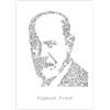 Handmade Sigmund Freud stampa con scarabocchi all'interno del ritratto | Molti dettagli su il fondatore della psicoanalisi | poster di arte illustrazione in bianco e nero illustrare drawinside
