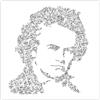 Drawinside Ludwig Van Beethoven - una biografia all'interno del ritratto - illustrazione del poster del compositore sordo di musica classica (20x20cm)