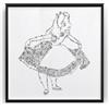 Handmade Le avventure di Alice nel Paese delle Meraviglie stampa con scarabocchi all'interno del ritratto | Molti dettagli su Lewis Carroll | poster di arte illustrazione in bianco e nero drawinside