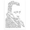 Handmade Albert Camus stampa con scarabocchi all'interno del ritratto | Molti dettagli su letteratura francese premio nobel | poster di arte illustrazione in bianco e nero illustrare drawinside