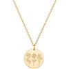 Handmade Argento sterling fiore di nascita Disk collana personalizzato inciso floreale ciondolo