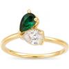 Handmade Su misura cuore anello con pietra portafortuna, 2 due doppio donne compleanno per lei
