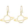 Handmade Saturn orecchini, Space Planet delicato oro argento oro rosa