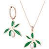 Handmade Verde Olive ramo collana e orecchini set minimalista gioiello set Festa della Mamma Natale anniversario compleanno, Stile classico