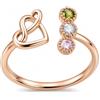 Handmade Delicato pietra portafortuna anelli, dicembre Stacker amore nodo cuore nodo oro rosa citrino infinito