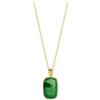 Handmade Oro Malachite ciondolo collana, 18K Plated verde pietra gioiello Natale