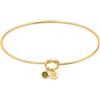 Handmade Amore nodo bracciale con iniziale disco e pietra portafortuna personalizzato bracciale rigido in argento sterling oro rosa