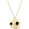Handmade Sole luna collana argento sterling con nero opale Festa della Mamma Natale anniversario compleanno