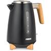 Princess Bollitore elettrico Pure - 1,7 L - Design bambù - girevole a 360° - 3000 W - Nero opaco