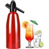 DYJD 1 Litro Di Soda Sifone Bottiglia, Soda Sifone Seltz Cocktail Barista Acciaio Inossidabile, Produzione Di Soda Gassata Acqua Frizzante Per Succhi Di Bevande Cocktail (red)