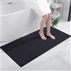 OLANLY Tappetino da bagno in ciniglia, antiscivolo, grande, 70 x 150 cm | Tappeto da bagno lavabile, morbido, assorbente, decorazione per il bagno, colore nero