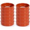 Acan Tradineur - Confezione da 12 casseruole rotonde in terracotta, adatte per vetro e forno, ideali per stufati e arrosti fatti in casa, Ø 10 cm