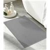 chakme Tappeto da bagno, 40 x 60 cm, antiscivolo, lavabile, assorbente, morbido, grigio