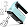 Showvigor Sbattitore Elettrico, 300W, Portatile, 5 Velocità e Turbo, con 5 Accessori in Acciaio Inox, Hand Mixer per Cuocere Torte da Cucina, pasta, Batters(azzurro)