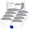 Wessper Cartucce Filtranti per l'acqua dura per Caraffa Filtrante 8 Pezzi, Ricambio per Dafi Unimax Aquaphor A5 BRITA Maxtra+ PHILIPS AWP212/10 | Filtraggio dell'acqua per Ridurre il Calcare il Cloro