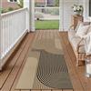 PureCozy Tappeto da Esterno 60x180cm Corridoio Tappeti Cucina Tapette Marrone Nero Lavabile Antiscivolo Impermeabile Carpet Juta Simil Rug Camera da Letto Giardino Campeggio Balcone Carpet