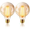 EXTRASTAR LED Lampadina Vintage Edison, G95 6W E27 bianco caldo 2200K Edison lampadina Vintage Retro Stile Lampadine Decorativo luce filamento della lampadina (2pezzi) (Confezione da 5)