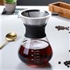 YunNasi Caffettiera Pour Over Coffee Maker Dripper Manuale per Fare il Caffè con Caraffa in Vetro e Filtro Permanente Riutilizzabile in Acciaio Inox Adatto per Polvere di Caffè Macinato (800 ml)