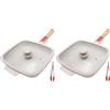 RANX INGST Bistecchiera 26 x 24 cm con Coperchio e Manico Rimovibile, Bianco (Confezione da 2)