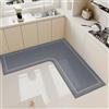 GGoty Tappeto da cucina antiscivolo a forma di L, assorbente e impermeabile, per bagno, lavanderia (colore D, 140 x 140 x 45 cm)