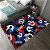 PEIHUODAN Tappeto Calcio Camera Letto Ragazzi Adolescenti, Tema Sportivo, Hip-hop, Graffiti, Tappeto Calcio Lavabile Antiscivolo, Morbida Flanella, Per Decorazione Cameretta Bambini (Rosso,140x200cm)