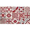 Floori Tappeto Maioliche Moderno Arredo Salotto Camera Passatoia Cucina Con Antiscivolo Made in Italy (Rosso, 140x200 cm)