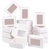 BENECREAT 30 PCS Scatole di Carta Kraft Bianca con Finestra Trasparente Scatole Regalo da 8.5x6x3 cm per Biscotti da Forno Torta Caramelle Bomboniere per Natale (Confezione da 5)