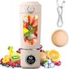 MIUUIPI Frullatore portatile da 700 ml, mini frullatore con 12 lame in acciaio inox e display digitale, ricaricabile per frullati e frullati, piccolo, per viaggi, cucina, ufficio, fitness (beige)