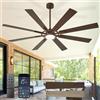 Depuley Grandi ventilatori da soffitto con illuminazione: Ventilatore da soffitto da esterno da 72 pollici a 8 pale con telecomando - Grande ventilatore marrone con illuminazione