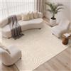 BEIMO Tappeto Salotto Moderno Onda 3D 240x300CM | Tappeti A Pelo Corto Morbido, Lavabile E Antiscivolo, Adatto Per Soggiorno, Camera Da Letto E Corridoio, Colore Beige