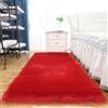 Tomifine Faux Tappeto di Pelle di Pecora, Lana Agnello Imitazione Tappeti Pelliccia Sintetica Decorativa, Adatto per Tappeto per Soggiorno, Tappetino per il Letto (50 x 80 cm,Rosso)