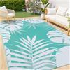 Homaxy Tappeto da esterno impermeabile, antiscivolo, reversibile, in plastica, facile da pulire, per campeggio, patio, spiaggia, picnic, cortile, 180 x 270 cm, bianco e verde