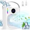 GuKKK Condizionatore Portatile, Raffreddatore d'aria 4 in 1, 900ml Mini Climatizzatore Portatile Evaporativo Ventilatore Silenzioso, USB Mini Condizionatore Portatile, 3 Velocità, Timer (Bianco A)