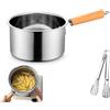 LLELEMAMO Pentola Per Friggere Multifunzionale In Acciaio Inox 304 Con Cestello E Coperchio, Friggitrice Per Patatine, Pollo, Pesce, Gamberi E Cucina Domestica (Pot)
