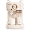 CREATE / THERA MATT PRO / Caffettiera express semiautomatica bianco crema, 20 bar di pressione, espresso, latte o cappuccino, serbatoio dell'acqua estraibile 1,5 l, 1250 W