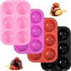 Classicseali 4 stampi in silicone a forma di sfera a 6 fori, in silicone, per creare palline di cioccolato, dolci, gelatine, mousse e budini, multicolore