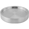 CARMOTTER Vassoio da portata refrigerato, in acciaio inox, per ghiaccio sashimi, ispessito e isolato dal calore, vassoio per servire freddo (argento, 24 cm)
