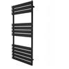 Monster Shop Radiatore Verticale Per Asciugamani A Pannello Piatto Di Design 1200mm X 500mm Binario Riscaldato Per Bagno Nero Montato A Parete In Acciaio Kit Di Fissaggio E Staffe Con Spazzola Inclusi