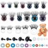 NBEADS Set di 40 Occhi Artificiali con Ciglia per Bambole, 20 Occhi di Sicurezza in Plastica in 5 Misure e 20 Ciglia in 5 Stili Con Cuscinetti e Guarnizioni per Animali di Peluche All'uncinetto