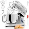 Fentic Impastatrice Planetaria - 2000W - Ciotola in Acciaio Inossidabile (6,2 L) - Impastatrice con Frusta, Gancio Impastare e Mescolatore - Inclusa e accessori extra - Argento