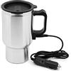 Generic Bollitore elettrico per auto, in acciaio inox, con indicatore, tazza riscaldata da viaggio, alimentata dalla base di ricarica per tè, caffè, latte