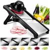 ProjectFont Mandolina Professionale in Acciaio Inox Regolabile 1-9mm - Affettatrice Verdure Manuale Julienne per Patate, Carote e Cipolle - Taglia Verdure Professionale con Base Antiscivolo e Lama Affilata