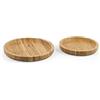 H&H Set 2 Piatti in Bambu' Tondi, 12/15cm, Antipasto, Vassoi